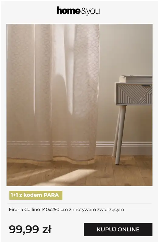 home&you - gazetka promocyjna Wielosztuki 1+1 Zasłony i firany od soboty 14.02 do poniedziałku 02.03 - strona 7