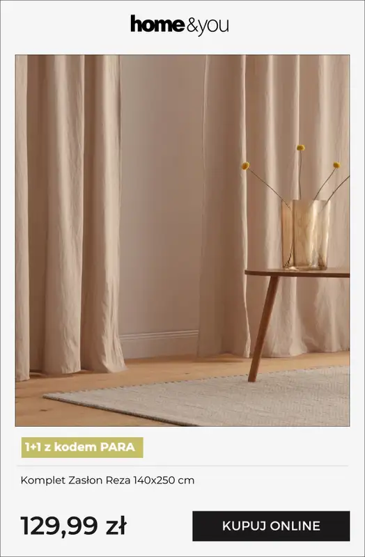 home&you - gazetka promocyjna Wielosztuki 1+1 Zasłony i firany od soboty 14.02 do poniedziałku 02.03 - strona 10