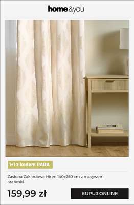 Zasłona Żakardowa Hiren 140x250 cm z motywem arabeski