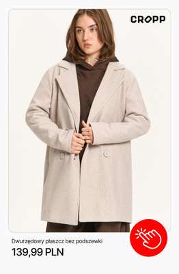 Beżowa kurtka sherpa z imitacji zamszu