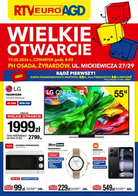 RTV EURO AGD - gazetka promocyjna WIELKIE OTWARCIE! Żyrardów od czwartku 19.02 do soboty 21.02