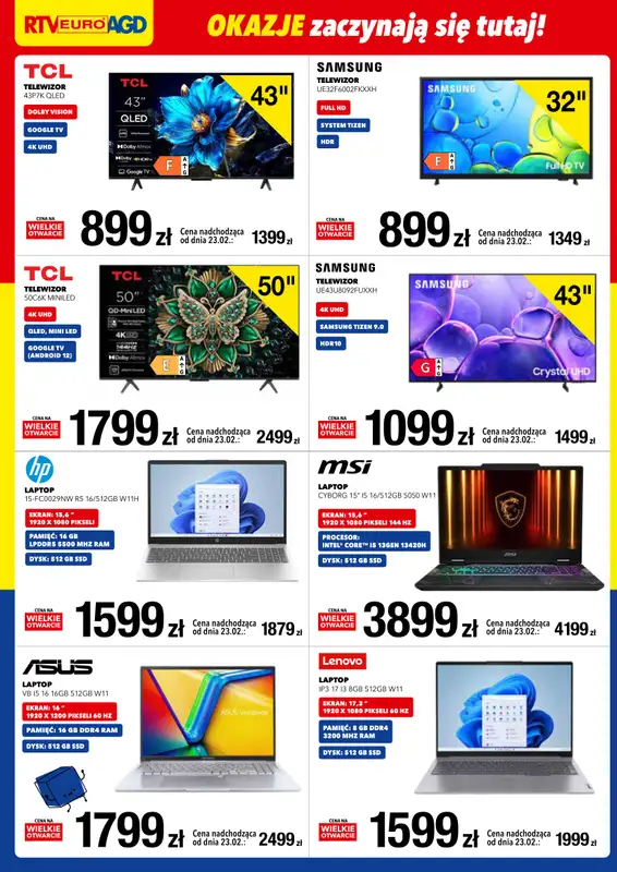 RTV EURO AGD - gazetka promocyjna WIELKIE OTWARCIE! Żyrardów od czwartku 19.02 do soboty 21.02 - strona 2