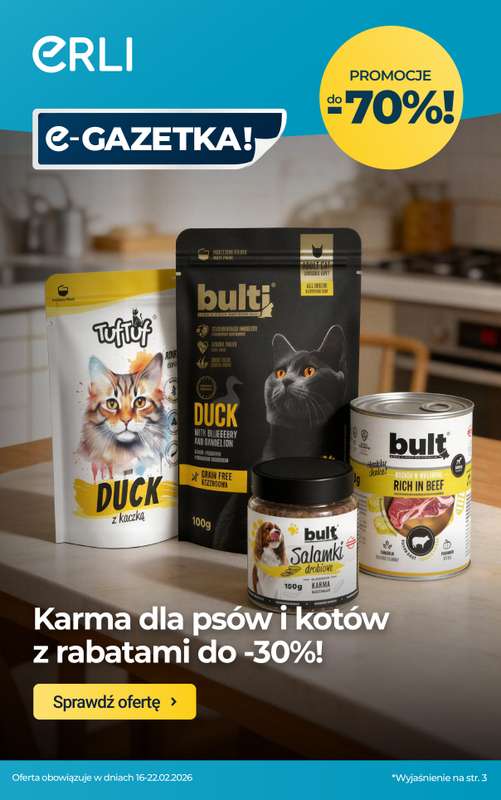 ERLI - gazetka promocyjna Artykuły dla dziecka i dla pupila - TANIO Z ERLI! od poniedziałku 16.02 do niedzieli 22.02