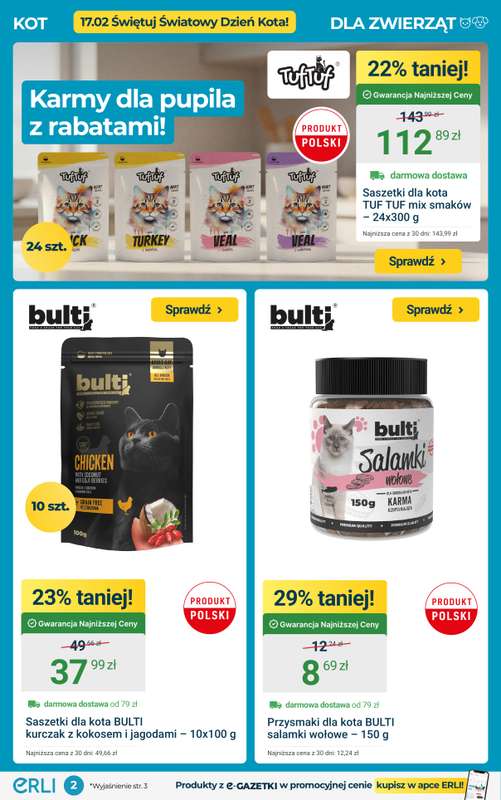 ERLI - gazetka promocyjna Artykuły dla dziecka i dla pupila - TANIO Z ERLI! od poniedziałku 16.02 do niedzieli 22.02 - strona 2