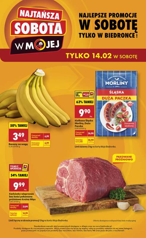 Biedronka - gazetka promocyjna Najtańsza sobota od soboty 14.02 do soboty 14.02