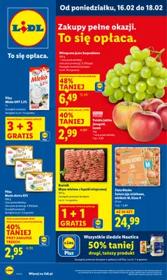 Lidl - gazetka promocyjna Oferta od poniedziałku od poniedziałku 16.02 do środy 18.02