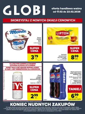 Globi - gazetka promocyjna Gazetka Globi od wtorku 17.02 do poniedziałku 23.02