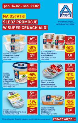Aldi - gazetka promocyjna Śledź na ostatki! od poniedziałku 16.02 do soboty 21.02