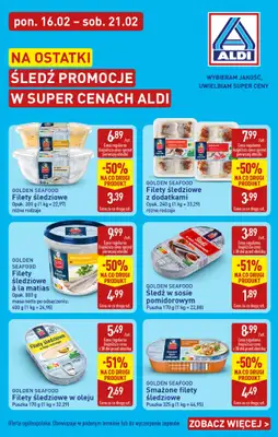 Aldi - gazetka promocyjna Śledź na ostatki! od poniedziałku 16.02 do soboty 21.02