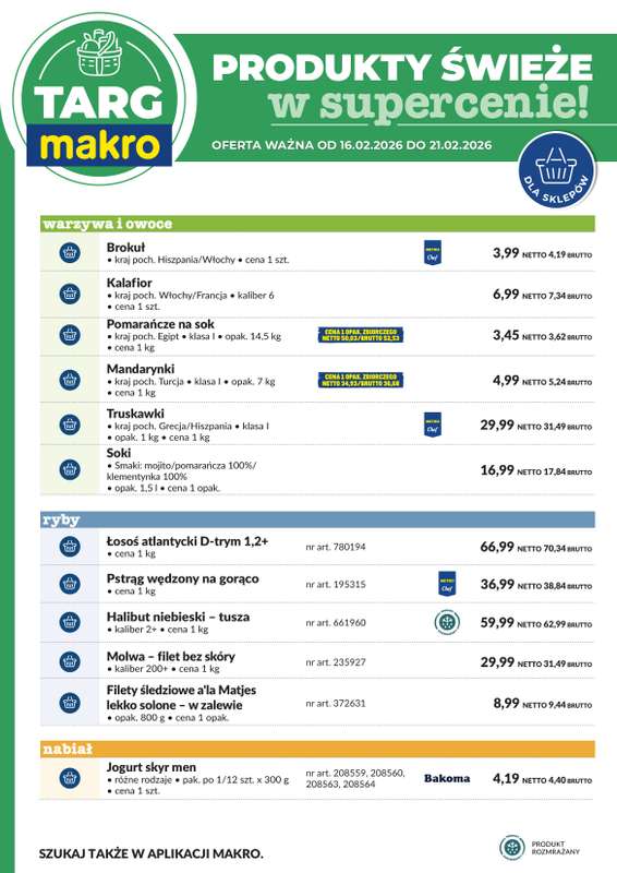 Makro - gazetka promocyjna Targ MAKRO - oferta świeża w super cenach! od poniedziałku 16.02 do soboty 21.02 - strona 6