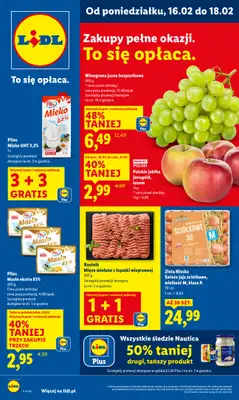Lidl - gazetka promocyjna Oferta od poniedziałku od poniedziałku 16.02 do środy 18.02