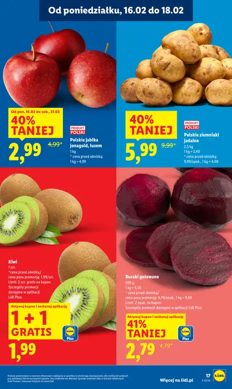 Lidl - gazetka promocyjna Oferta od poniedziałku od poniedziałku 16.02 do środy 18.02 - strona 17