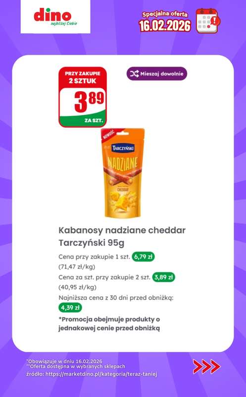 Dino - gazetka promocyjna Specjalna oferta na 16.02.2026 - promocje spoza gazetki od poniedziałku 16.02 do poniedziałku 16.02 - strona 6