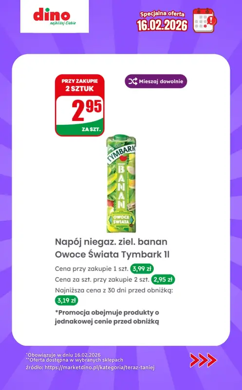 Dino - gazetka promocyjna Specjalna oferta na 16.02.2026 - promocje spoza gazetki od poniedziałku 16.02 do poniedziałku 16.02 - strona 11