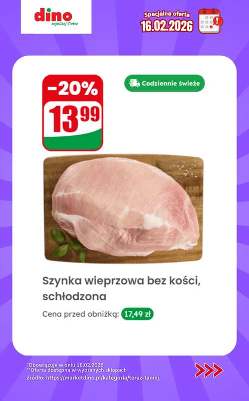 Dino - gazetka promocyjna Specjalna oferta na 16.02.2026 - promocje spoza gazetki od poniedziałku 16.02 do poniedziałku 16.02 - strona 3