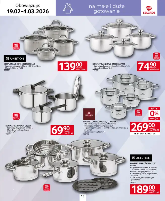 Selgros - gazetka promocyjna Katalog Home&Deco od czwartku 19.02 do środy 04.03 - strona 13