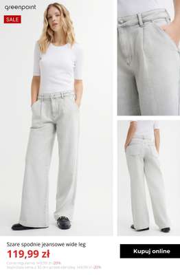 Szare spodnie jeansowe wide leg