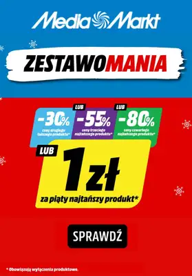 Media Markt - gazetka promocyjna Zestawomania! Do -80% rabatu lub 1 zł za piąty produkt od poniedziałku 16.02 do niedzieli 22.02