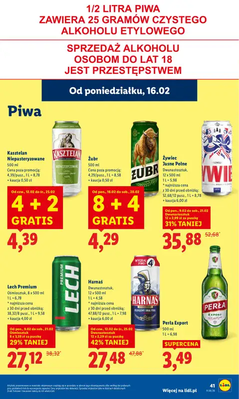 Lidl - gazetka promocyjna Oferta od poniedziałku od poniedziałku 16.02 do środy 18.02 - strona 41