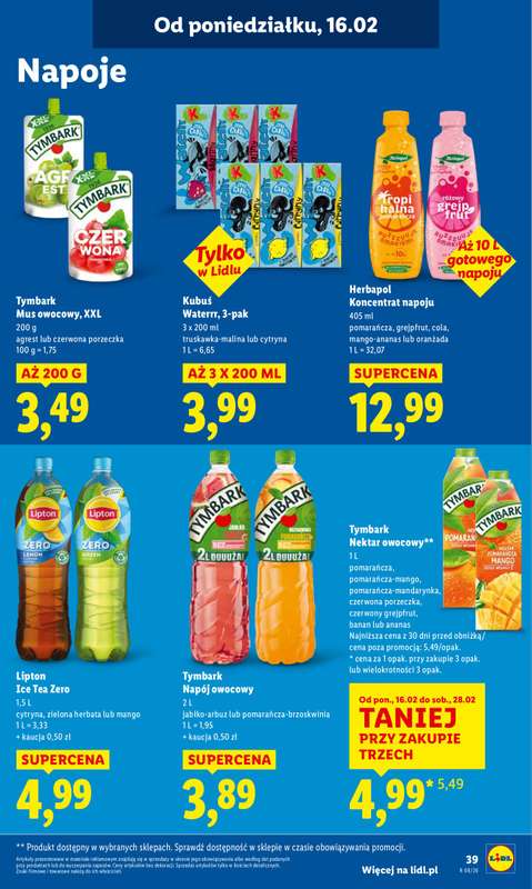 Lidl - gazetka promocyjna Oferta od poniedziałku od poniedziałku 16.02 do środy 18.02 - strona 39