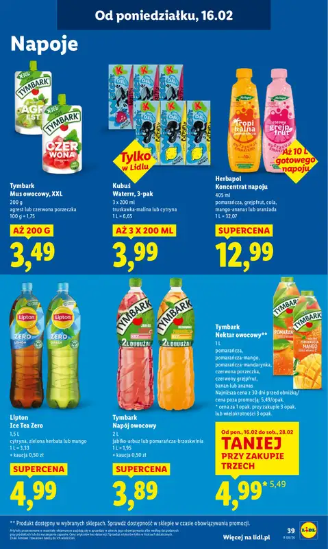 Lidl - gazetka promocyjna Oferta od poniedziałku od poniedziałku 16.02 do środy 18.02 - strona 39