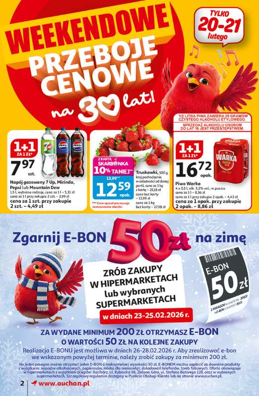 Auchan - gazetka promocyjna Gazetka 30 Lat Supermarket Auchan od czwartku 19.02 do środy 25.02 - strona 2