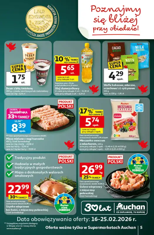 Auchan - gazetka promocyjna Gazetka 30 Lat Supermarket Auchan od czwartku 19.02 do środy 25.02 - strona 5