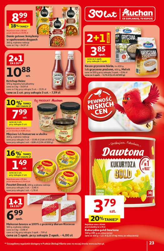 Auchan - gazetka promocyjna Gazetka 30 Lat Hipermarket Auchan od czwartku 19.02 do środy 25.02 - strona 23