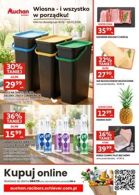 Auchan - gazetka promocyjna Gazetka Racibórz I Wiosna - i wszystko w porządku!  do wtorku 03.03