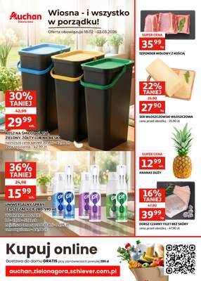 Auchan - gazetka promocyjna Gazetka Zielona Góra I Wiosna - i wszystko w porządku! od środy 18.02 do wtorku 03.03