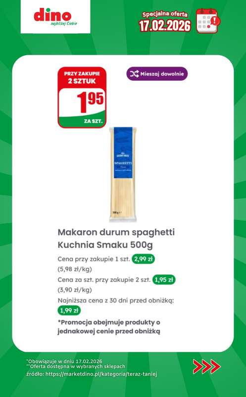Dino - gazetka promocyjna Specjalna oferta na 17.02.2026 - promocje spoza gazetki od wtorku 17.02 do wtorku 17.02 - strona 10