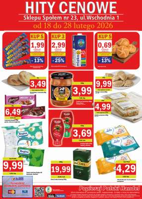 Społem - Blisko i Korzystnie - gazetka promocyjna Plakat promocyjny PSS Gniezno od środy 18.02 do soboty 28.02