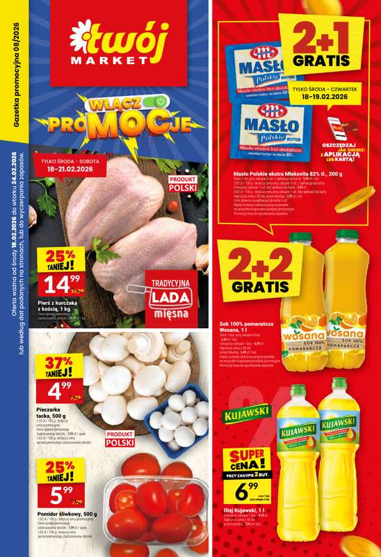 Twój Market - gazetka promocyjna Gazetka od środy 18.02 do wtorku 24.02