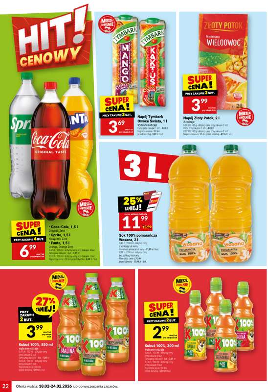 Twój Market - gazetka promocyjna Gazetka od środy 18.02 do wtorku 24.02 - strona 22