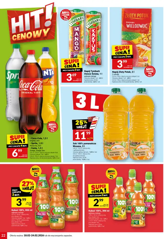 Twój Market - gazetka promocyjna Gazetka od środy 18.02 do wtorku 24.02 - strona 22