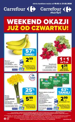 Carrefour - gazetka promocyjna Gazetka Weekend promek już od czwartku od czwartku 19.02 do soboty 21.02