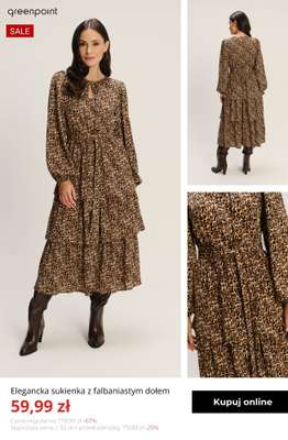 Elegancka sukienka z falbaniastym dołem