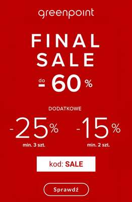 Greenpoint - gazetka promocyjna Do -25% extra na Final Sale do -60% od wtorku 17.02 
