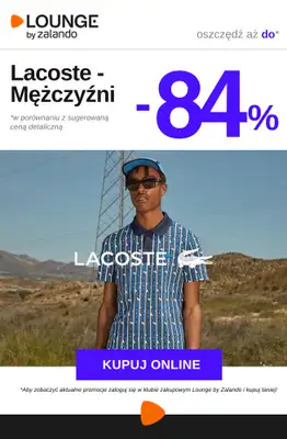 Lounge by Zalando - gazetka promocyjna Do -84% Lacoste - Mężczyźni od wtorku 17.02 do czwartku 19.02