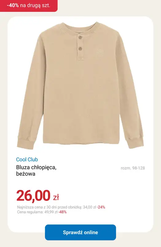 Smyk - gazetka promocyjna Bluzy, bluzki i spodnie: -40% na DRUGI PRODUKT od wtorku 17.02 do czwartku 19.02 - strona 5