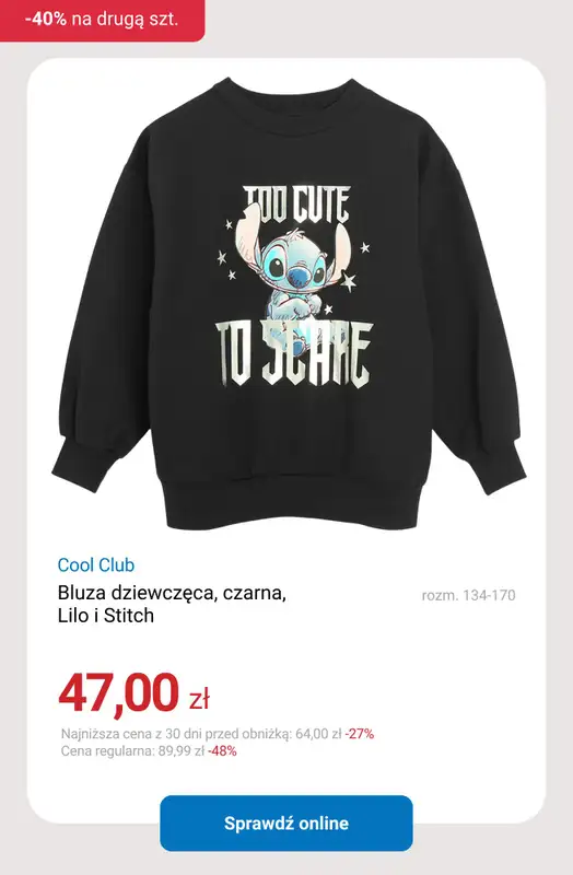 Smyk - gazetka promocyjna Bluzy, bluzki i spodnie: -40% na DRUGI PRODUKT od wtorku 17.02 do czwartku 19.02 - strona 14