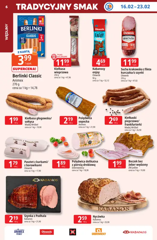 Leclerc - gazetka promocyjna Oferta E.Leclerc I Tanio to tu! od środy 18.02 do poniedziałku 23.02 - strona 6
