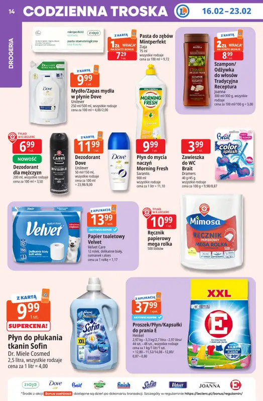 Leclerc - gazetka promocyjna Oferta E.Leclerc I Tanio to tu! od środy 18.02 do poniedziałku 23.02 - strona 14