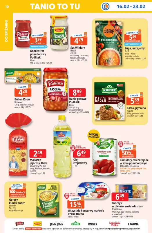 Leclerc - gazetka promocyjna Oferta E.Leclerc I Tanio to tu! od środy 18.02 do poniedziałku 23.02 - strona 10