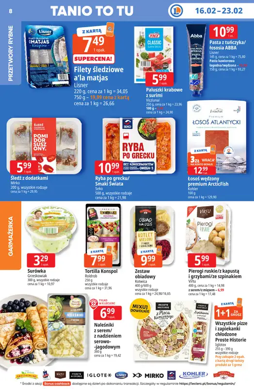 Leclerc - gazetka promocyjna Oferta E.Leclerc I Tanio to tu! od środy 18.02 do poniedziałku 23.02 - strona 8