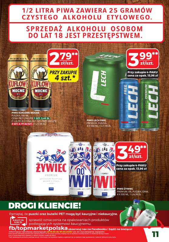 Top Market - gazetka promocyjna Gazetka od czwartku 19.02 do niedzieli 01.03 - strona 11