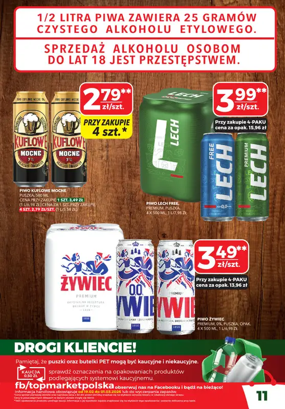 Top Market - gazetka promocyjna Gazetka od czwartku 19.02 do niedzieli 01.03 - strona 11