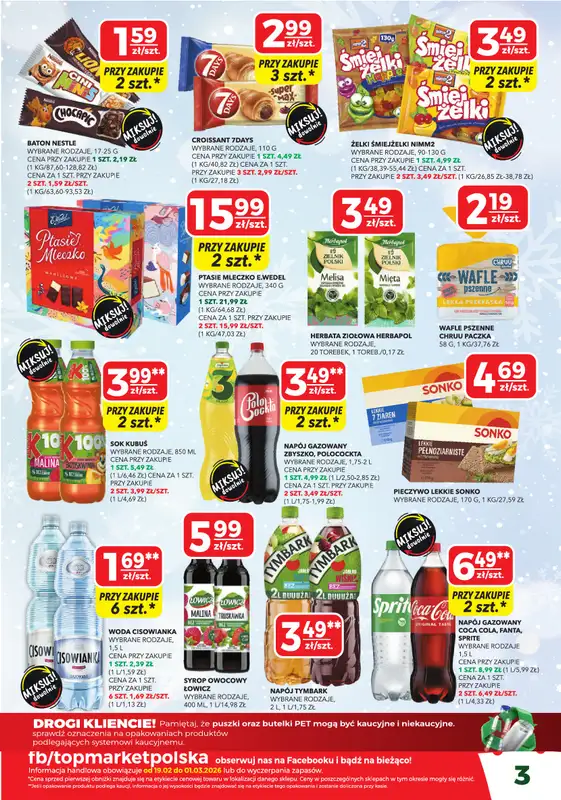 Top Market - gazetka promocyjna Gazetka od czwartku 19.02 do niedzieli 01.03 - strona 3