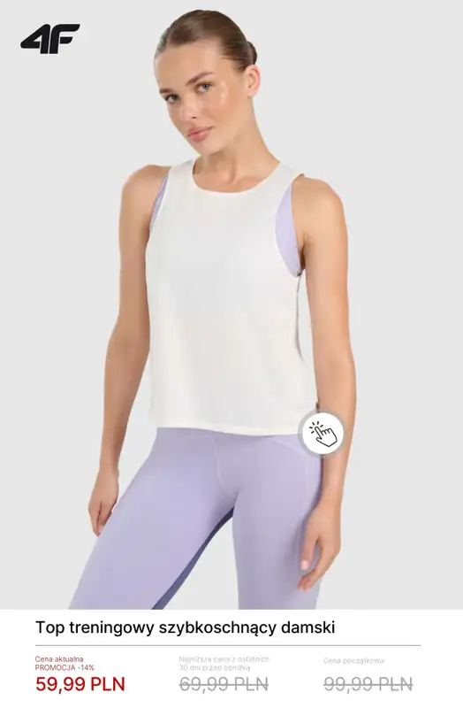 4F - gazetka promocyjna Damska odzież treningowa do -50% od środy 18.02  - strona 8