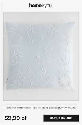 Poszewka Haftowana Hopillow 45x45 cm z motywem królika